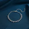 Modne pełne łańcuchy kostek nafrinestone dla kobiet letnie sandały plażowe kostki srebrna biżuteria stóp 230719