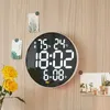 Decorative Objects Figurines 10 inch Digital Led Wall Clock Calendar with Alarms Temperature Thermometer and Humidity Home Living Room Decoration 230812