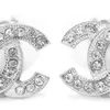 Pendientes de diseñadores canal Diamond Woman Mini Gold Gold Double Letter C Crystal Rhinestone Pearl Earring Jewelry al por mayor