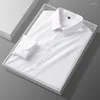 Chemises décontractées pour hommes TRENDY Long-Sleeved White High-Level Business and Leisure Career Suit dans la chemise noire en couleur pure