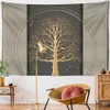 Tapestries Tree Flowers Illustration Wall Tapestry Good Luck Tree Wall Hanging Tapestry Home Decor Table Cover Tapestry R230812