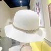 Berets Korean Fashion Linen Dome Fisherman Bucket Hat z PU Pasek Dekoracja Słońca Słoneczne Letnie Kapelusze plażowe dla kobiet