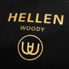 Herrtröjor hellenwoody mens bronsning tryckt logotyp lyxig bomullsblandning tröjor casual slim-fit huvkläder