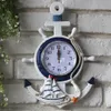 Orologio da parete orologio muro a parete nautica di arredamento per ancore orologi mediterranei sterzo in stile spiaggia appeso barca silenziosa ticchettio 230814