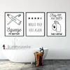 Carteles de baño minimalistas negros de blanco estampados de arte de pared señal de inodoro Funny Canvas Pintura de la pared del baño Decoración del hogar sin marco WO6