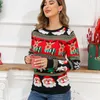 Women's Sweaters Cartoon Anime Pattern Pullovers Loose Round Neck Sweater Female Clothing Cute Knitted Casual Streetwear Autumn Winter