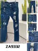 2023 män jeans designers jean hombre byxor män broderi lapptäcke rippade för trendmärke motorcykelbyxa mens mager am30 stil