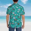 Chemises décontractées pour hommes Horse Flower Match Mens Hawaiian Sleeve Bouton Down Down Place Tropical Floral