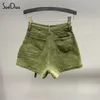 Dames shorts SOEFDIOO Solid Cargo Pocket Denim jeans shorts vrouwen sexy hoge taille stretch zomer casual vrouwelijke bodems korte broek 230814