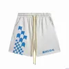 P0L0 Shorts maschile 2023 primavera/estate New Rhude Checkerboard Letter Printing Women's Casual Sports 5/4