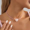 Collares colgantes de moda amor creativo collar de piedra natural para mujeres simples versátiles de cumpleaños de damas joyas al por mayor