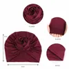 Ethnic Clothing Beautiful Rose Flower Turban Caps For Women Headwraps Bandana Muslim Headscarf Bonnet Female Headwear Hair Loss Chemo Cap