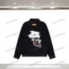 xinxinbuy Men designer Coat Jacket Denim Duck Graffiti Print long sleeve women gray Black khaki blue M-2XL