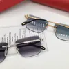 Nieuw modeontwerp Cat oog zonnebrillen 0248o Randloze frame Cut Lenzen Eenvoudige en populaire stijl Outdoor UV400 Beschermingsglazen