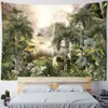 Tapestries King Landscape Plant Tapestry Natural Simple Tropical Wall Hanging Eesthetics Dormitory Home Decor R230812