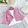 Kurtki Bran Nowe najlepsze moda dla dzieci Kamety Plaid Juciki Spring Autumn Dziewczyna Baby Elegancka kurtka płaszcza Ubrania dla dzieci R230812