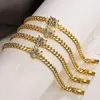 Link Bracelets Gold Color Leopard Bracelet Metal Copper Zircon Cuban Chain For Women Hip-hop Punk Female Jewelry Gifts Wholesale Drop