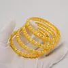 Bangle 4pcs/Lot Dubai Wedding Bangles voor vrouwen Ethiopische Arabische sieraden Goudkleur Indiase armbanden Verjaardagsfeestje Juwelen geschenken 230814