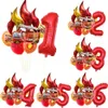 Украшение Воздушные шары с пожарной машиной и воздушным шаром с красной фигурой для детей, тематическое украшение для мальчиков своими руками на день рождения