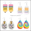 Charm Christmas Faux Leather Earrings Math Teacher Pencil Water Drop Fashion Jewelry Accessories for Women Girl Gifts 109 M2 Leverans DHLMK