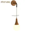 Lampade a parete Phyval Lampada da parete moderna Lampada da letto per letto E27 Bulbs soggiorno Luci a parete Lampada in legno di vetro giapponese Lampade di vetro a lungo linea HKD230814