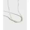 Chains SHANICE Korean Version Design Feels Niche Irregular Baroque Freshwater Pearl Texture S925 Sterling Silver Necklace