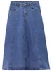 Skirts Design Sense: Stitched Jeans Skirt A-shaped Umbrella Summer Korean Version 2023 High Waist Thin Women's Wear