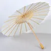 Вентиляторы Parsols Свадебная невеста зонтики белая бумага Деревянная ручка Японская китайская сумасшедшая суть диаметром 60 см зонтики ZZ