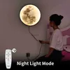 Wandlampen 15W Dimbable Moon Wall SCONCE LAMPEN APP RELIME CONTROLE BUITENDRAAG LICHTINGEN SLAAPKAMER LIVENHAL RAME HOME Decoratie 24cm 50 cm HKD230814