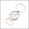 Keychains Lanyards 10 Pcs/Lot Beer Bottle Opener Keychain Diy For 25Mm Glass Cabochon Keyrings Alloy Engravable Kitchen Tools Men Gi Dhedi