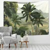 Tapestries Tropical Rainforest Tapestry Wall Hanging Family Bedroom Decoration Fabric Plant Art Printing Forest Tapestry