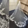 Bridal Veils 1T Appliques Lace Wedding Veil One Layer Cathedral Length Long Bride Accessories