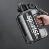 Half Gallon Motivational Water Bottle Leakproof BPA Free Sports Water Jug with Time Marker and Handle Large Capacity Water Bottle