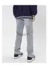 Męskie dżinsy USA Goic Retro styl 2023 Autumn Spring Men's Streetwear deskorolka Hip Hop Punk Moto Bike Dżinsy proste dżinsy J230814