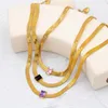 Chains Charm Cubic Zircon Blade Necklace Women Stainless Steel Colorful Square Link Accessories Choker Luxury Jewelry