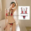 Sexy Set Women Lingerie bandage underwear flower Lace Rose bra panties embroidery Hollow Slim See Through Summer Sexy pajamas HKD230814