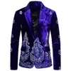 Men s Suits Blazers High Quality Blazer Costume Stage Jacket Suit Male Velvet Gold Thread Embroidered Dress 230814