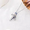 Anhänger Halskette Schmetterling Mode Halskette für Frauen Mikro -Set Zirkon Schalenperle Vielseitiger täglicher Schmuck