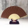 Dekorativa figurer Flower Fans Solid Color Chinese Style Dance Wedding Bamboo Hand Party Folding Summer Hold Fan Abanico 2023 Drop Ship