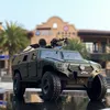 Diecast Model Car 1 24 Militar Refitar Liga de carro blindada Diecasts Toy Toy Off-Road Veículos Tanque Modelo de Metal Explosion Modelo Crianças Presente 230814