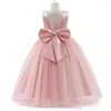 Girl Dresses 5-14 Years Girls Princess Dress Ceremony Long Prom Pink Kids Evening Party Vestidos Flower Wedding Pageant Gown