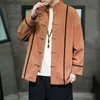 Men's Jackets Men's Contrast Embroidered Tang Suit Top Open Front Jacket Frog Seal 2022 New Neckline Chinese Style Jacket Coat Z230816