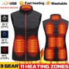Kvinnor Vest 9 Uppvärmda västzoner Elektriska jackor Sportkläder Rockgrafen Värme USB -värmejacka för camping 230815