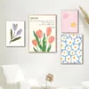 Postatori di tulipani di fiori in tela pastello danese dipingendo un'estetica minimalista immagine artistica da parete per soggiorno per ragazze decorazioni per la casa camere da letto wo6
