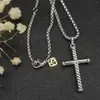 Collane a pendente HSC Davidy Jewelry 925 Cavo Sterling Cross Collace 2023 Stylependientes Plata Silver Color Charm Fashion Athens