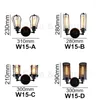 Wandlampen American Industrial Iron Schonce Loft Black Corridor Light Vintage Led Lamp Dubbele koppen