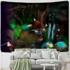 Tapisseries Enchanted Forest Tapestry Wall Hanging Hippie Art Wall Bakgrund Decor Tyg R230815