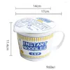 Canecas Cerâmica Instant Instant Cup Bowl Dormitório Office Breakfast Maniple Ramen doméstico com tampa dubbelwandige