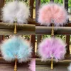 Decoratieve beeldjes Feather Hand Fan Ladies Chinese bruiloft voor dans Eventaile Mariage Decoratie Sweet Fairy handheld fans