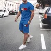 Mens Tracksuits Clothing Cotton Summer Sportswear Brand Tshirt Shorts 2Piece Set Gym Comfortable Loose Casual Streetwear 230815